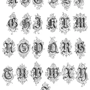 Заглавные буквы каллиграфия Готика