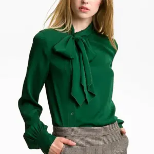Zolla блузка шелковая зеленая